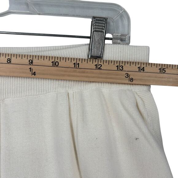 Knit Lantern Pants Sweater Cream Large Lagenlook Modern Lounge Stretch Cozycore - Picture 3 of 7